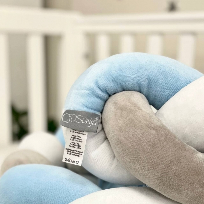 Protectie laterala patut bebe albastru-grafit (5)